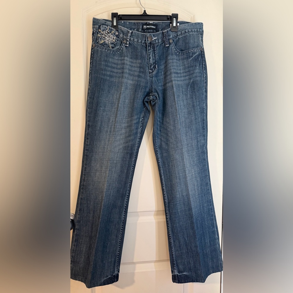 Petrol Presley women’s bootcut embellished Classic Blue Women's Jeans‎ sz 10)32)